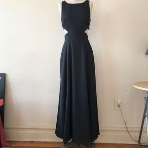 Silk Crepe Black Cutout Gown, 2